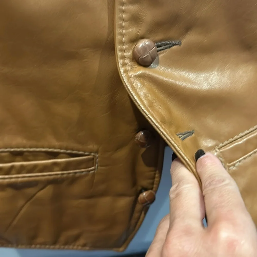 Berman’s Vintage Brown leather vest size 42
